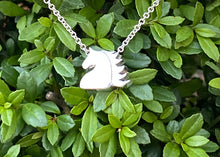 Load image into Gallery viewer, 10 Year Anniversary Sterling Silver Horse Head Charm Necklace
